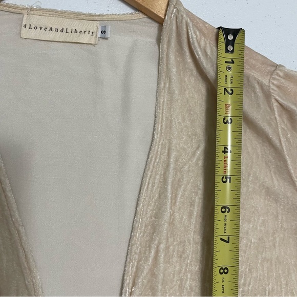 Johnny Was 4LoveandLiberty Crochet Velvet Ivory Kimono Cardigan Size Small - Picture 10 of 12